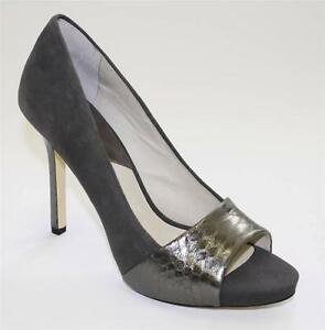 Women's Shoes Michael Kors LEIGHTON PEEP Stiletto Open Toe Pumps Suede Graphite | eBay