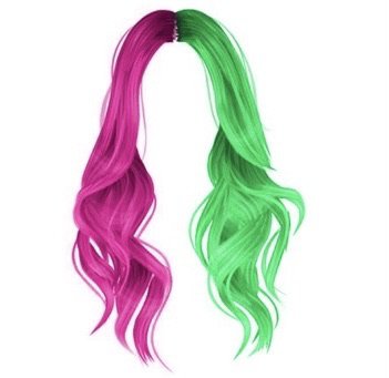 pink & green split dye hair