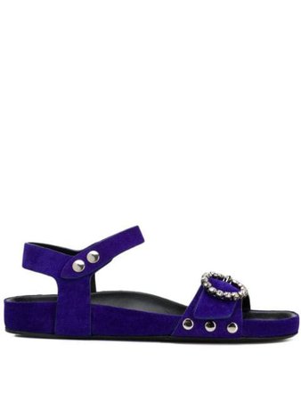 Isabel Marant Crystal Buckle Sandals SD031119P014S Blue | Farfetch