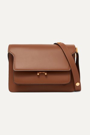 Tan Trunk leather shoulder bag | Marni | NET-A-PORTER