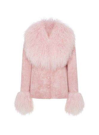 pink fur trim jacket