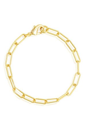 ADORNIA | 14K Gold Plated Paper Clip Chain Bracelet | Nordstrom Rack