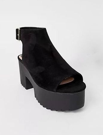 Stradivarius slingback chunky platform sole sandals shoes in black