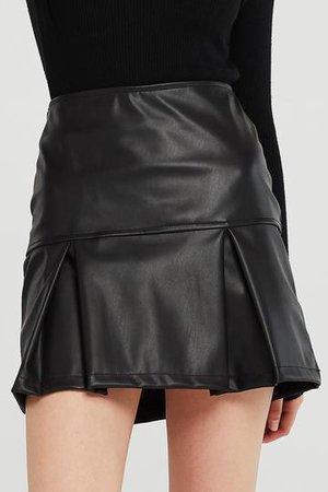 Gia Pleated Hem Pleather Skirt | Women's Skirts | storets
