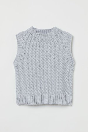 Knit Sweater Vest - Light blue - Ladies | H&M US