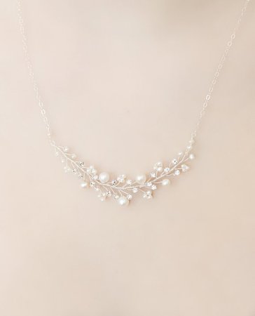 Crystal and Freshwater Pearl Cluster Neckace