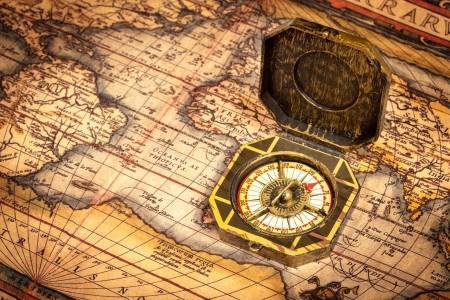 Travel Geography Navigation Concept Background - Old Vintage.. Stock Photo, Picture And Royalty Free Image. Image 43579271.