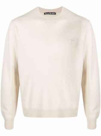 Shop Acne Studios face-patch wool jumper with Express Delivery - FARFETCH