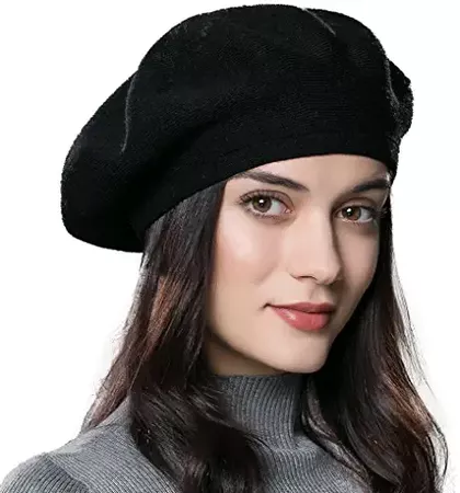 ENJOYFUR Womens Winter Beret Hat Knitted Beanie Cap Autumn Winter Hat French Classic Beret