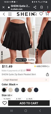 black pleated skirt
