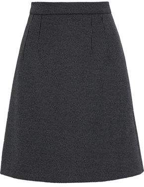Pinstriped Wool-blend Mini Skirt