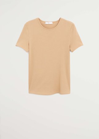 Ribbed cotton t-shirt - Women | Mango USA