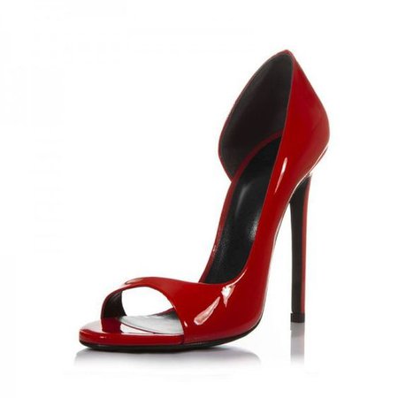 Red Patent Leather Stiletto Heels Pumps
