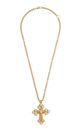 Croix Pearl Gold-Plated Necklace By Sylvia Toledano | Moda Operandi