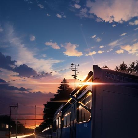 anime background night summer Train 🚆 😎 ✨️