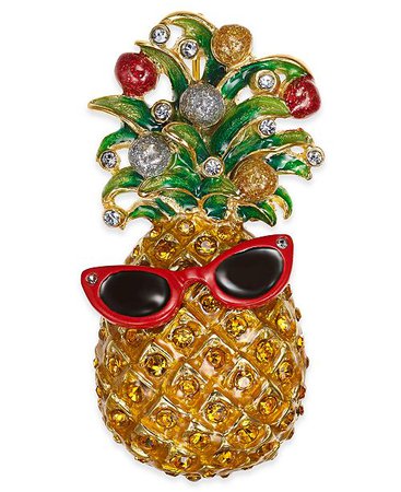 Charter Club Gold-Tone Crystal Pineapple Pin, Created For Macy's & Reviews - Fashion Jewelry - Jewelry & Watches - Macy's