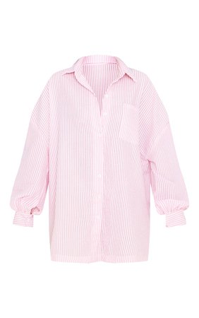 Pink Stripe Pocket Boyfriend Oversized Shirt Dress | PrettyLittleThing USA