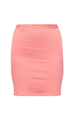 Prettylittlething Coral Bodycon Mini Skirt | PrettyLittleThing