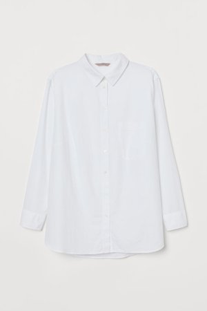 H&M+ Cotton Shirt - White - Ladies | H&M US