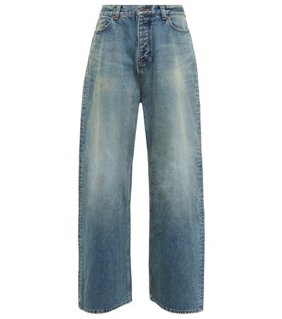 Balenciaga - Mid-rise wide-leg cotton jeans | Mytheresa