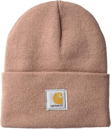 Carhartt mens Knit Cuffed Beanie Hat (Closeout), Ash Rose, One Size US at Amazon Men’s Clothing store