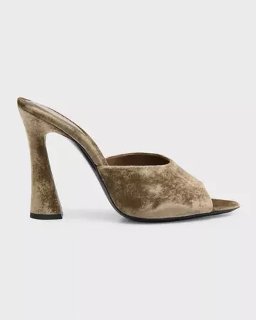Saint Laurent Suite Peep-Toe Mule Sandals | Neiman Marcus