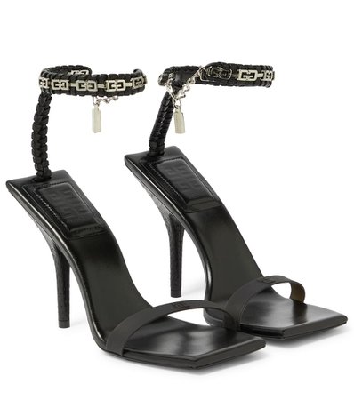 Givenchy - Embellished leather sandals | Mytheresa
