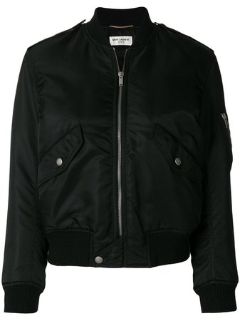 Shop Saint Laurent classic zipped bomber jacket with Express Delivery - FARFETCH