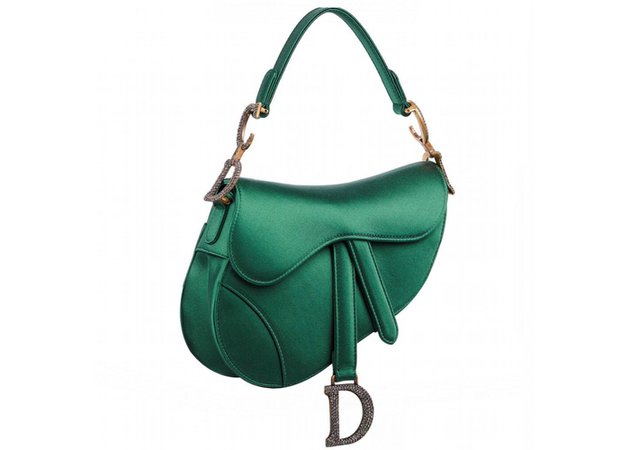 Dior Saddle Bag Satin Green