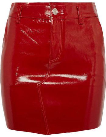 Callie Patent-leather Mini Skirt - Red