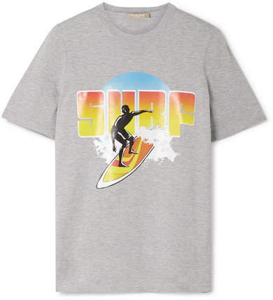 Surf Printed Cotton-jersey T-shirt - Gray