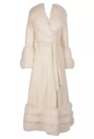 Vintage Snow White Mink and Angora Rabbit Fur Coat - MRS Couture