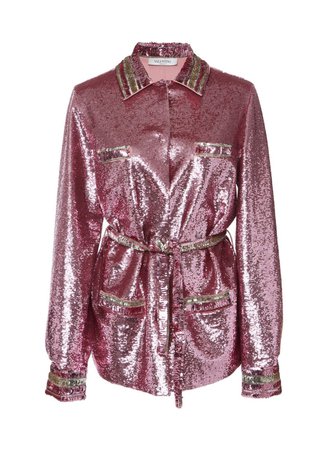 Valentino pink sequin top long sleeve