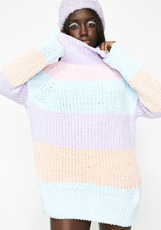 Sugar Thrillz Pastel Sweetz Striped Sweater | Dolls Kill