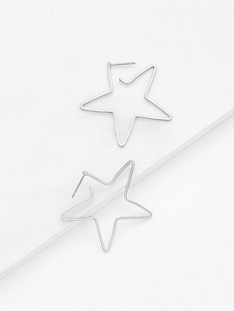 Hollow Star Design Drop Earrings