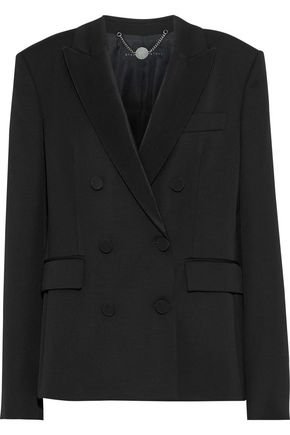 Double-breasted twill-trimmed wool blazer | STELLA McCARTNEY | Sale up to 70% off | THE OUTNET