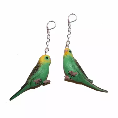 Big Parakeet Bird Earrings Lovebird Earrings Bird Earrings - Etsy Australia
