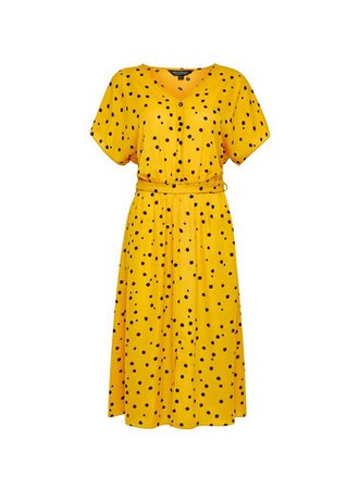 **Billie & Blossom Yellow Spot Print Shirt Dress | Dorothy Perkins
