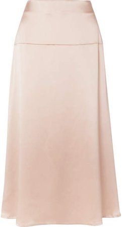 La Collection Silk-satin Midi Skirt - Pink