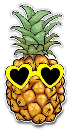 Pineapple with yellow sunglasses sticker fro car truck laptop | Etsy