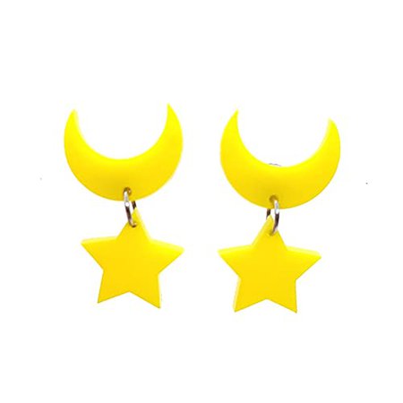 Amazon.com: Eternal Sailor Moon Cosplay Earrings, Star and Moon Studs, Senshi Costume Jewelry : Handmade Products