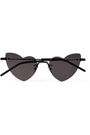 Saint Laurent | New Wave Loulou heart-shaped metal sunglasses | NET-A-PORTER.COM