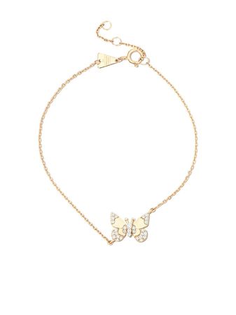 Adina Reyter 14kt Yellow Gold Diamond Butterfly Bracelet - Farfetch