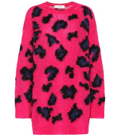 Leopard mohair-blend sweater