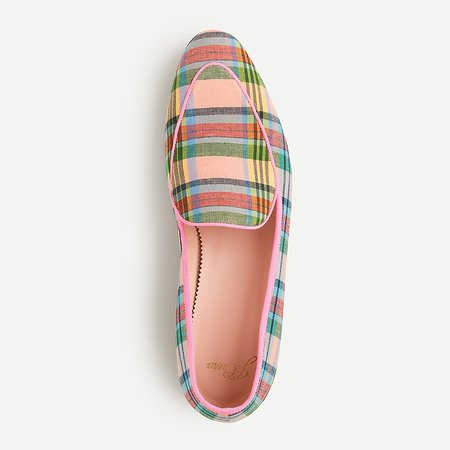 J.Crew: Academy Loafer In Ribbon Plaid pink