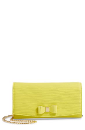 Ted Baker London Zea Bow Matinee Leather Crossbody Clutch | Nordstrom