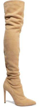 Stretch-suede Thigh Boots