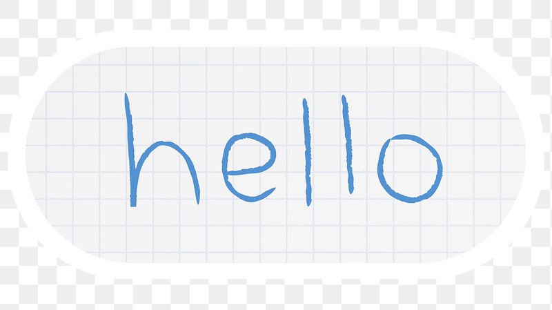Hello greetings typography sticker on a grid… | Free stock illustration | High Resolution graphic