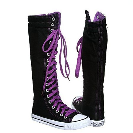 converse purple boots