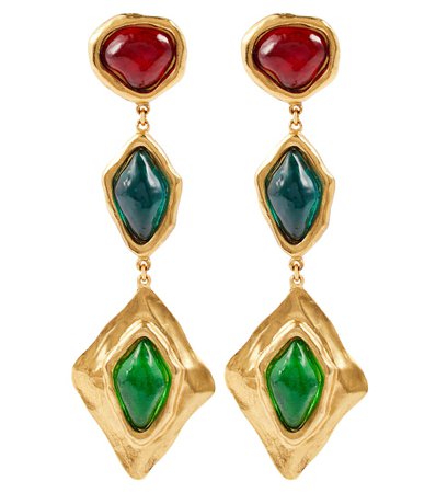 Saint Laurent - Embellished clip-on earrings | Mytheresa